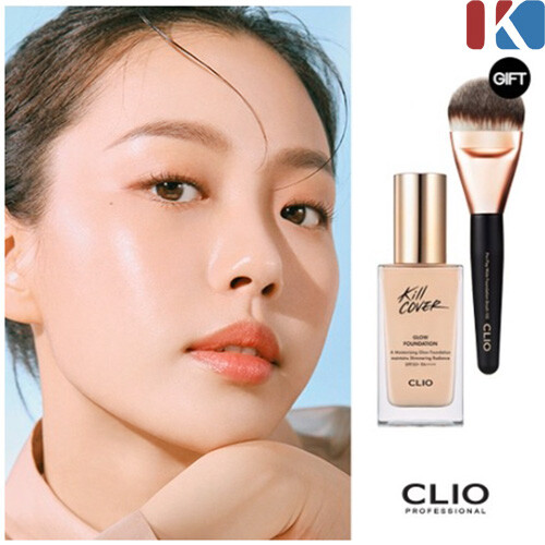CLIO Kill Cover Glow Foundation SPF50+ PA++++ 38g + Brush GIFT