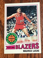 1977-78 TOPPS BASKETBALL MAURICE LUCAS CARD-WAX STAIN ON REVERSE -MAR304