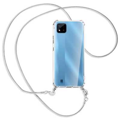 Handykette für Realme C11 2021, C20, C20A silberfarbene Kette Snake Schutzhülle