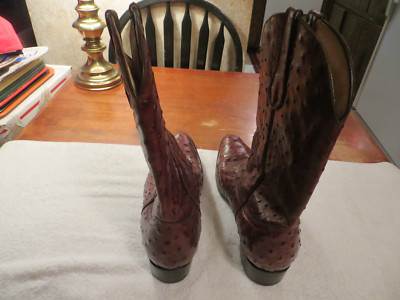 Bottes En Autruche Véritables Marron Wild West