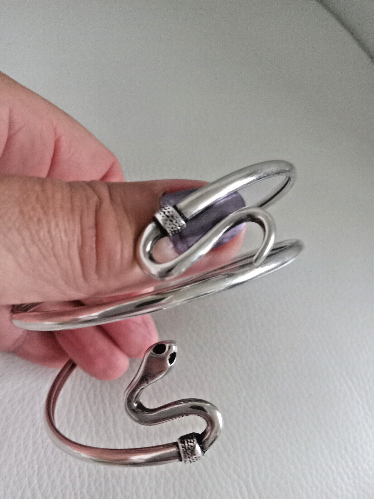 SOLID SILVER ARM BRACELET FROM GREECE - image 3