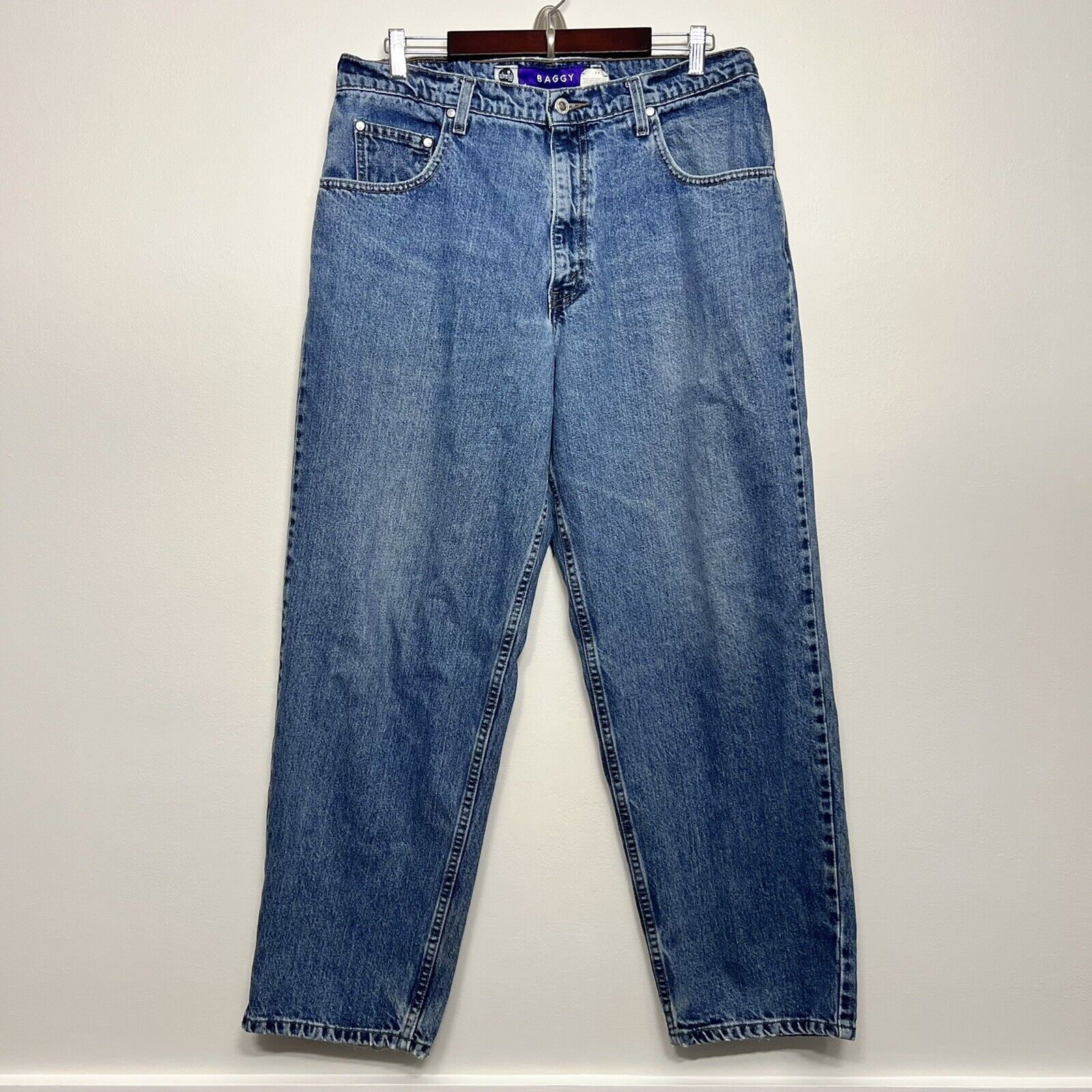 Vintage 90s Levis Silvertab Baggy Skate Rave Med Wash Denim Jeans