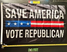 Donald Trump Flag FREE USA SHIP Save Vote Republican RED Desantis USA Sign 3x5'