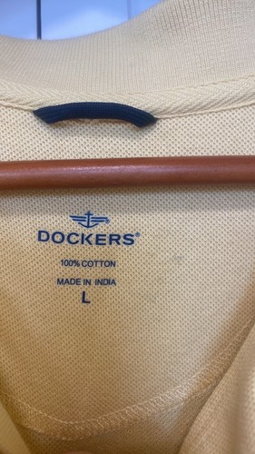NWT DOCKERS 100% Cotton Colorbond Cool Effects No Tags Yellow Polo Shirt Size L - Picture 3 of 7