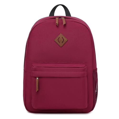 Backpack for Women Men,Lightweight Durable Water-Resistant Pack 15.6 Wine Red