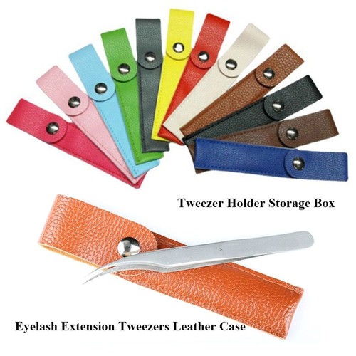 Leather Case Eyelash Holder Extension Tweezers Case Collection Tweezer
