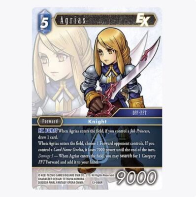 FOIL Agrias EX - Opus XIII: Crystal Radiance Final Fantasy TCG MINT