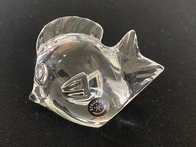Steuben Glass Fish Figurine Hand Cooler, ''Abundance'' by Taf Lebel Schaefer w/box