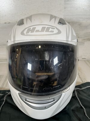 hjc cl sp type o helmet HJC CL-SP Type-O Moto Full Face Helmet White/Gray Medium - Good condition
