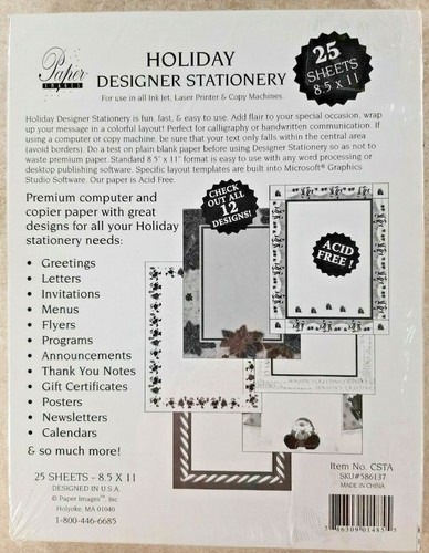 NEW Holiday Stationary Geographics Mailer with Seals 8-1/2" x 11" Pack Of 24 - Picture 3 of 4