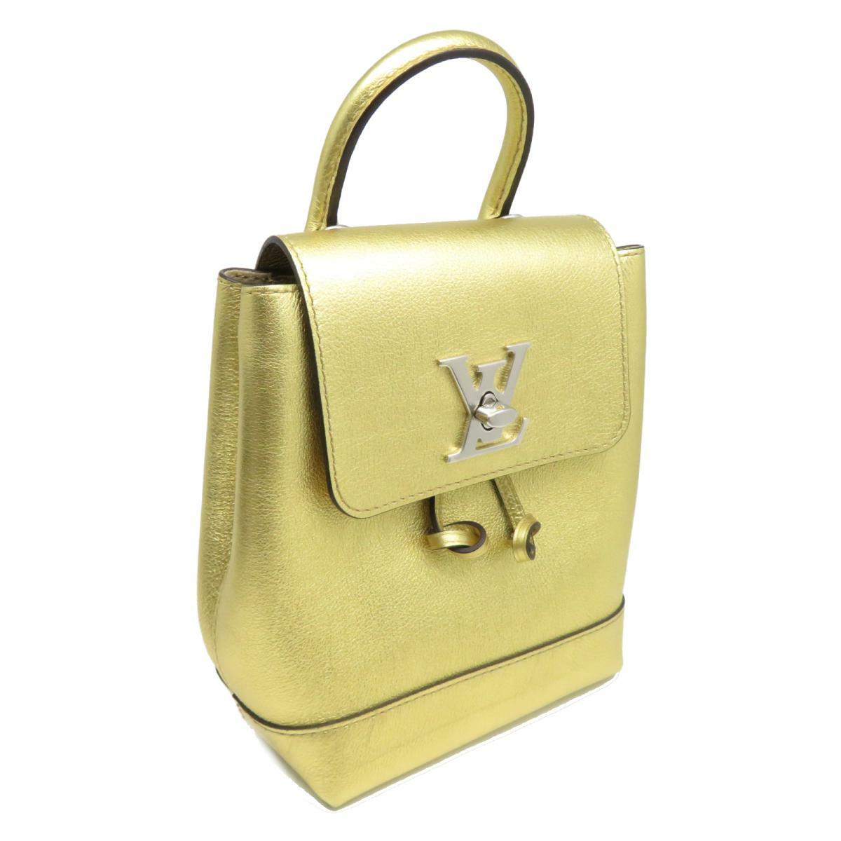 Auth Louis Vuitton Lockme Backpack Mini Gold Metallic Calfskin Leather M54575 | eBay