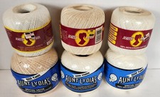 Lot of 6 Aunt Lydias  South Maid Crochet Thread Sz 10 Cotton 4200 Yards Total