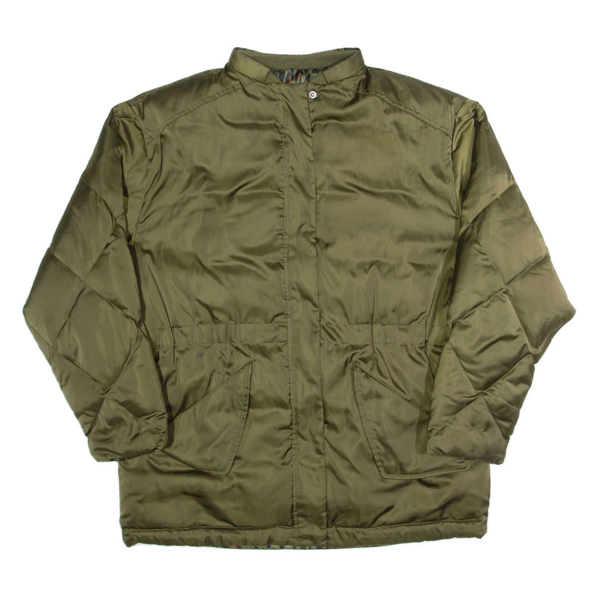 SANDRO Reversible Down Insulated Womens Puffer Coat Green S UK