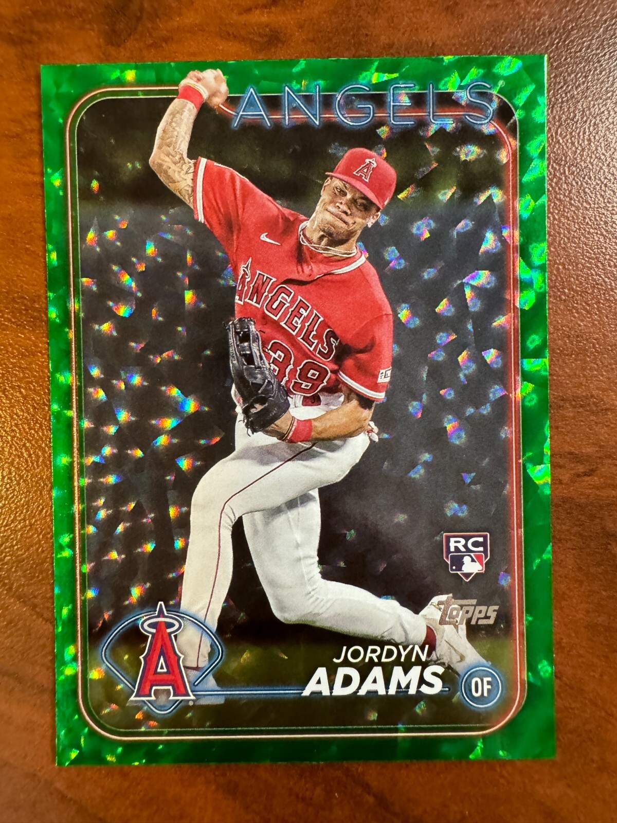 2024 Topps Green Foil #470 Jordyn Adams RC /499 Los Angeles Angels
