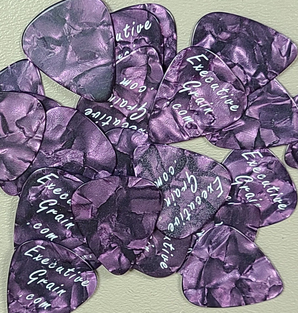 24-Purple Medium Celluloid Guitar Picks for Smooth Play