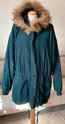 Hallhuber Wonderful Women Jacket 40 Green Hood Chic Lightly Lined Quilted