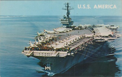 USS America Carrier Aircraft on Deck Underway UNP Postcard 9221.7 MR ALE