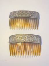 Pair of Native American Sterling Silver Hair Combs.