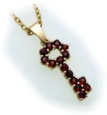 Ciondolo Con Granato In Oro 333 Ciondolo Granato Gioielli In Oro Giallo