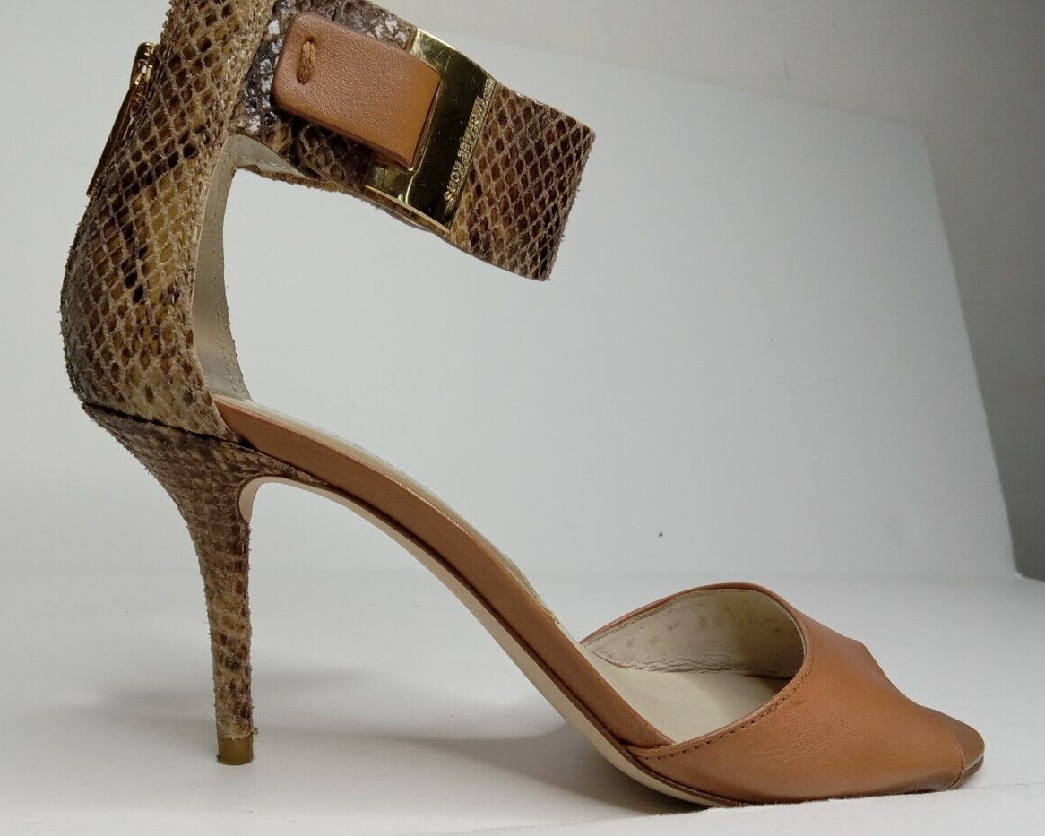 Michael Kors Guillianna Leather/python Open Toe H… - image 7
