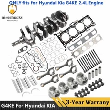 Engine Overhaul Rebuild Kit & Crankshaft & 4X Con Rods For Hyundai KIA 2.4L