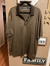 Daniel Cremieux Men  s Brown Striped Signature Collection Polo Size XL