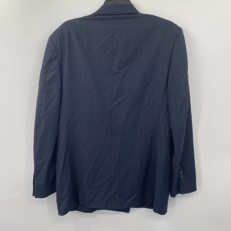 Chaqueta de traje Canali Milano 40 R azul marino a cuadros 100 % lana pura para hombre Foto 2 de 4