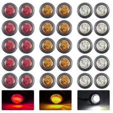 5-50Pcs 12V LED Car 3/4" Round Side Marker Light Lorry Button Lamp Off-Road Lot