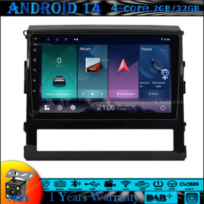 9'' Android 14 Head Unit Carplay Radio GPS SAT Navi BT für Toyota Land Cruiser 200
