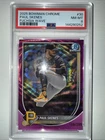 2025 Bowman Chrome Paul Skenes #/299 Fuscia Wave Refractor PSA 8