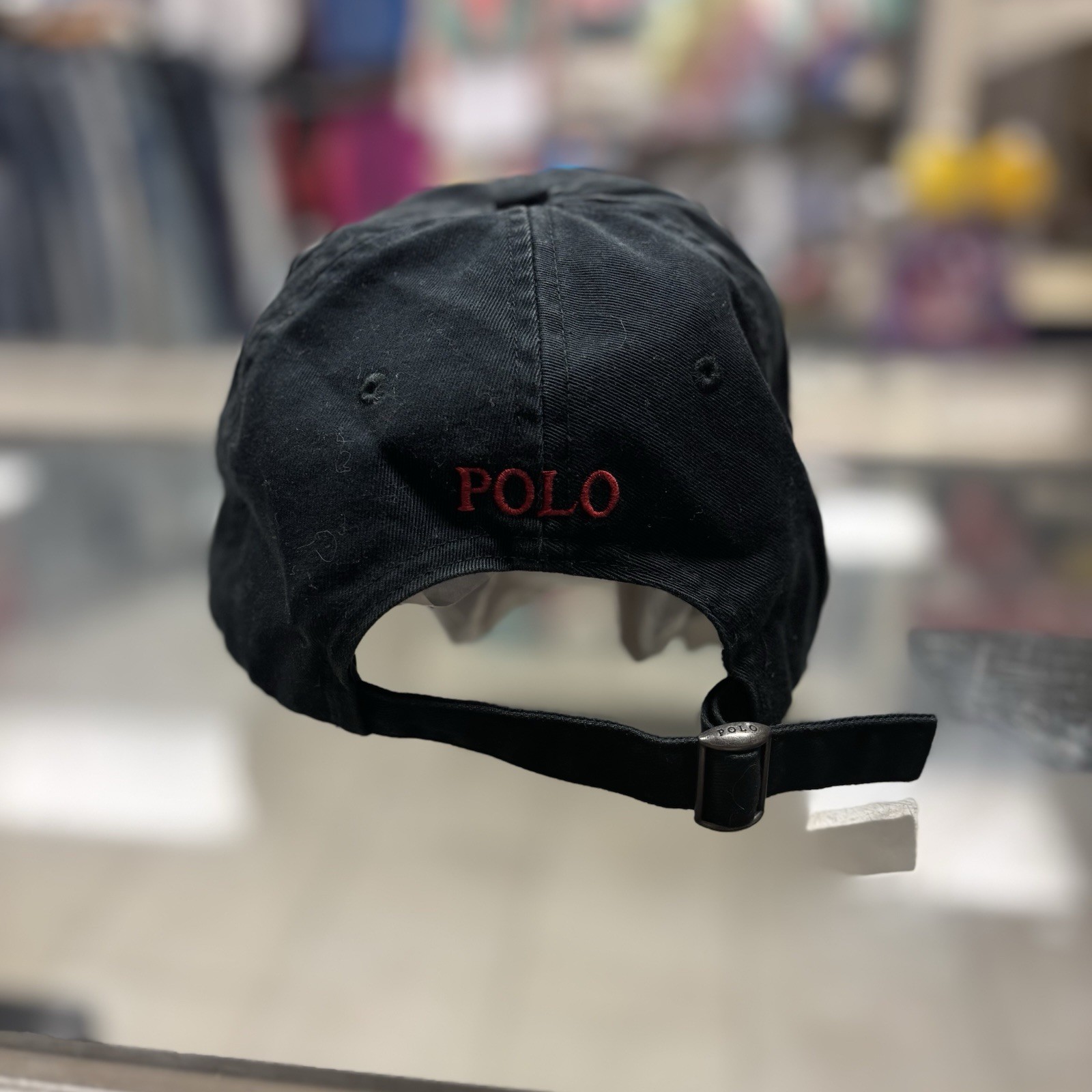 Polo Ralph Lauren Cappello Berretto Strap Back Uomo Nero Rosso Pony Logo Papà Casual Golf