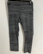 Lululemon Black White Print Wunder Under High-Rise Crop Leggings 6