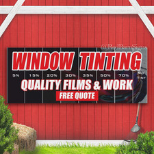 WINDOW TINTING Quality Films & Work Indoor Outdoor Banner Sign with grommets