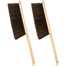Wooden Dust Brush Hand Broom Bench Brush with Wood Handle Soft Bristle , 2 Pack
