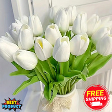Artificial Tulip Flowers Real Touch Bouquet Wedding Party Home Garden Decor UK
