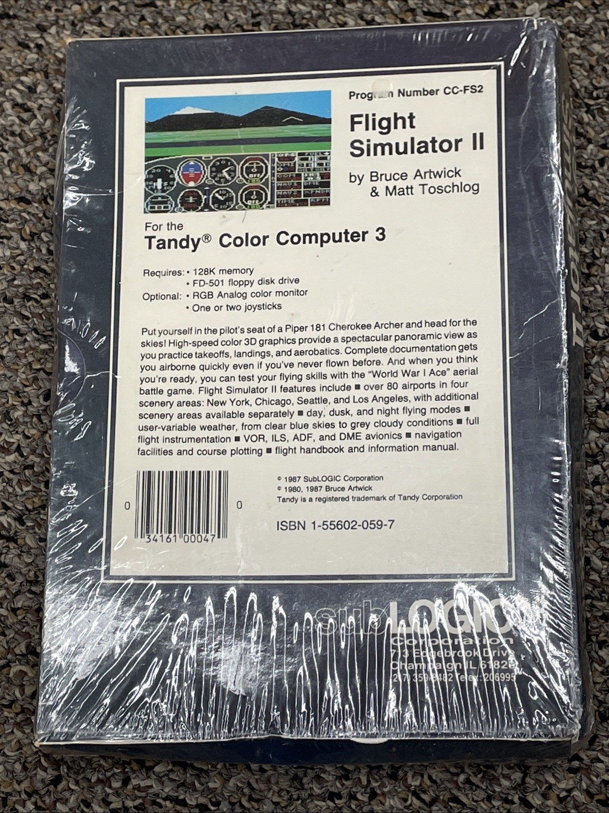 One Notebook Color Flight Simulator II (SubLOGIC) Tandy Color Computer 3 CoCo Sealed NEW ...