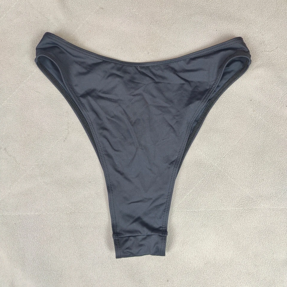 Frankies Bikinis Bikini Bottom Womens Medium Black High Rise Cheeky Swimwear - Image 3 of 4