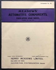 MEADOWS Automotive Components Four Speed Gear Boxes Sales Brochure c1933 #No. 55
