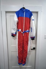 Tipsy Elves Retro One-Piece Ski Snowboard Suit Red White Blue Men  s M