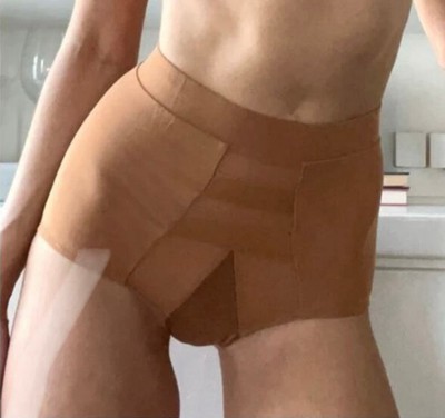 NWT $48 HAH X Free People Hi Waisted Panty Size Small Brown Sugar Sheer Pin Up