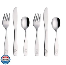 ANNOVA Children's Flatware 6 Pieces Set - Stainless Steel Cutlery/Silverware 