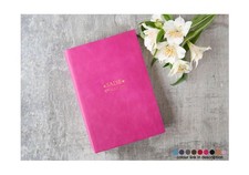 LEATHERKIND Personalised Preciso Leather Journal A5 Fuchsia, Handmade in Italy