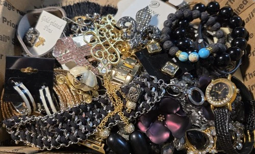 2 Lb Costume Jewelry VTG Modern Craft Junk Lot Wearable Untested Lot 27