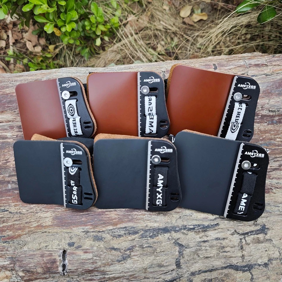 Archery Barebow Finger Tab Guard Bow Protector Gear Cow Leather Right Left Hand - Image 2 of 4