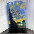 Murano Glass Van Gogh Starry Night Totem Sculpture Signed Italy Mosaic Art 20”
