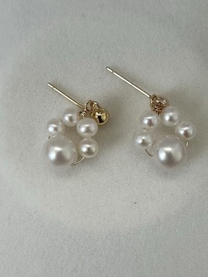 Genuine Freshwater Pearls Earrings Gold Plated 925 Sterling Silver Pup Paw Shape