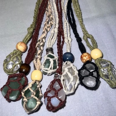 Adjustable Cord Necklace Empty Stone Holder Net Style DIY Replacement Jewelry