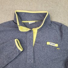 Columbia PFG 1/4 Snap Pullover Mens Medium Gray Fleece Outdoor Performance