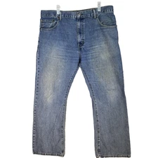 Levis 517 Jeans Mens 38x30 Blue Medium Wash Bootcut Denim Classic Fit Whiskered
