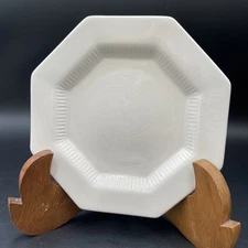 Vintage Independence White Ironstone by INTERPACE Japan Hexagonal Salad Dessert